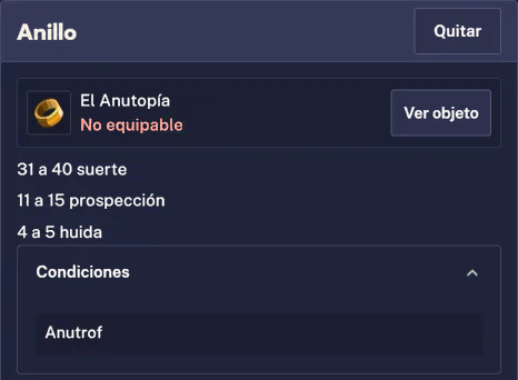 El Anutopía y sus restricciones de nivel y clase